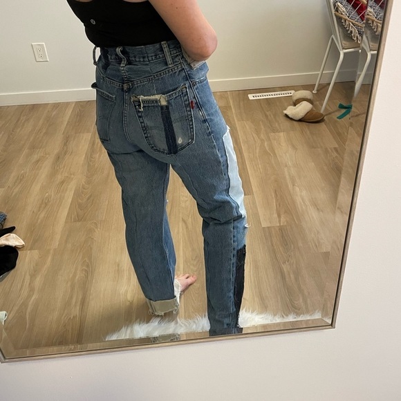 Levi’s Patchwork Straight Leg Jeans - Picture 3 of 16